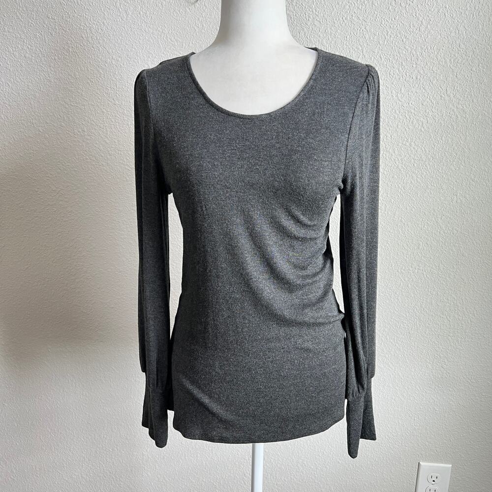 New Bobeau Gray Long Sleeve Sweater Women's S Stretch Pullover Comfortable